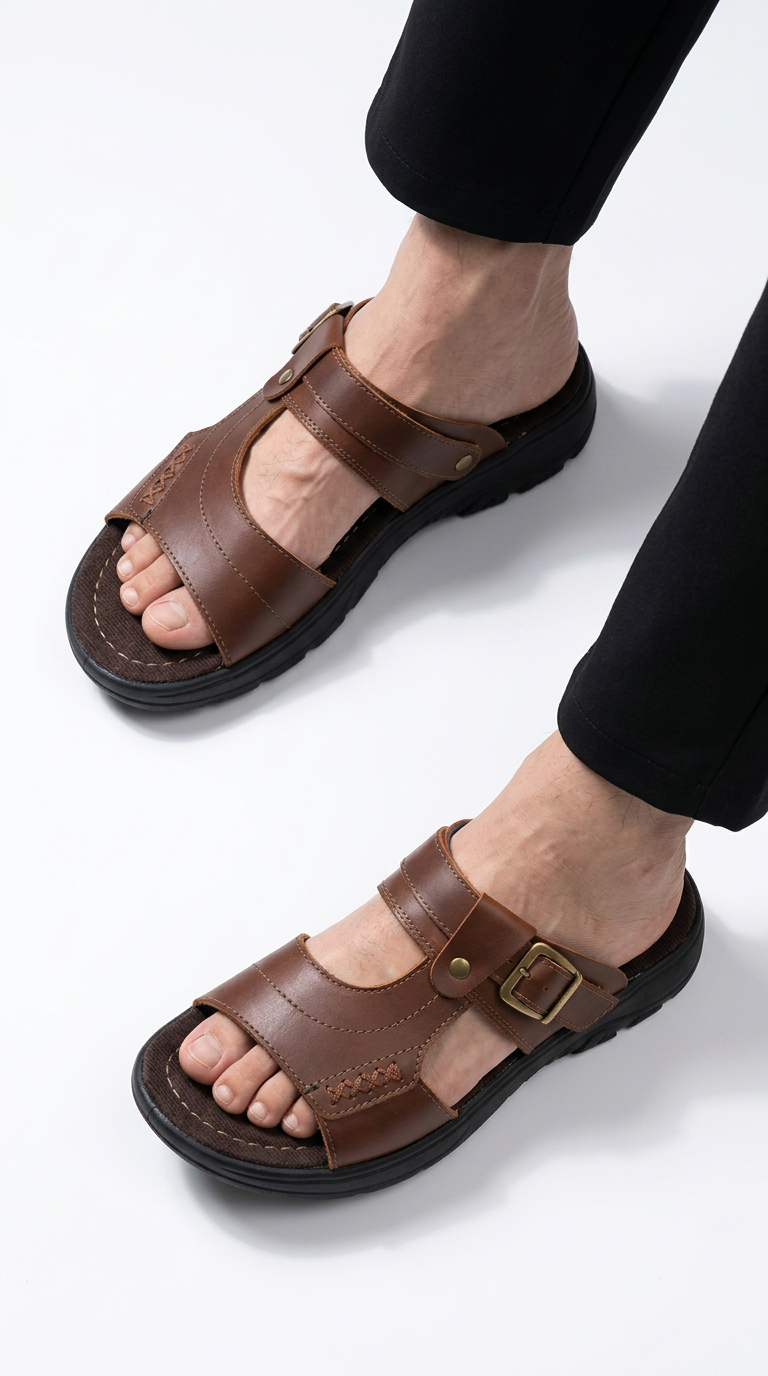 CALZADO SANDALIA ERGONOMICA EN CUERO