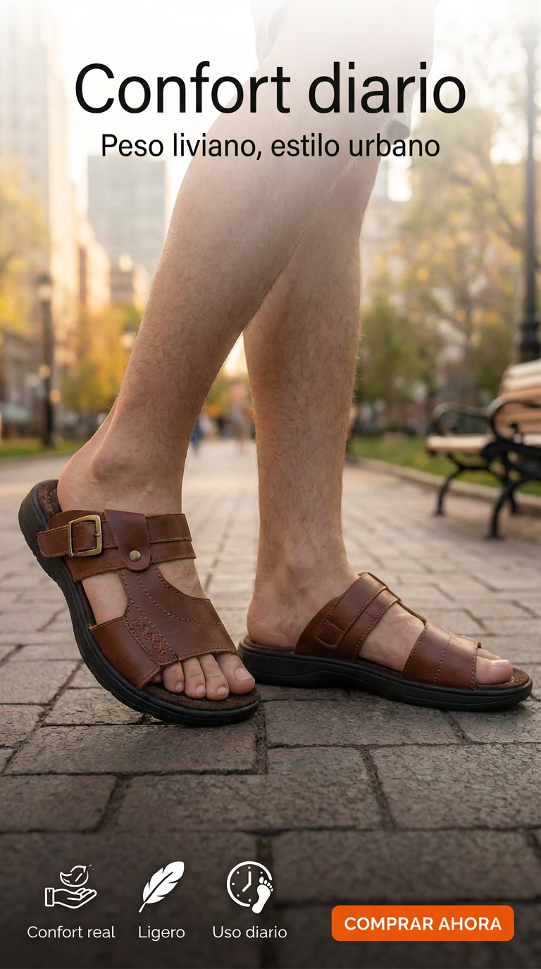 CALZADO SANDALIA ERGONOMICA EN CUERO
