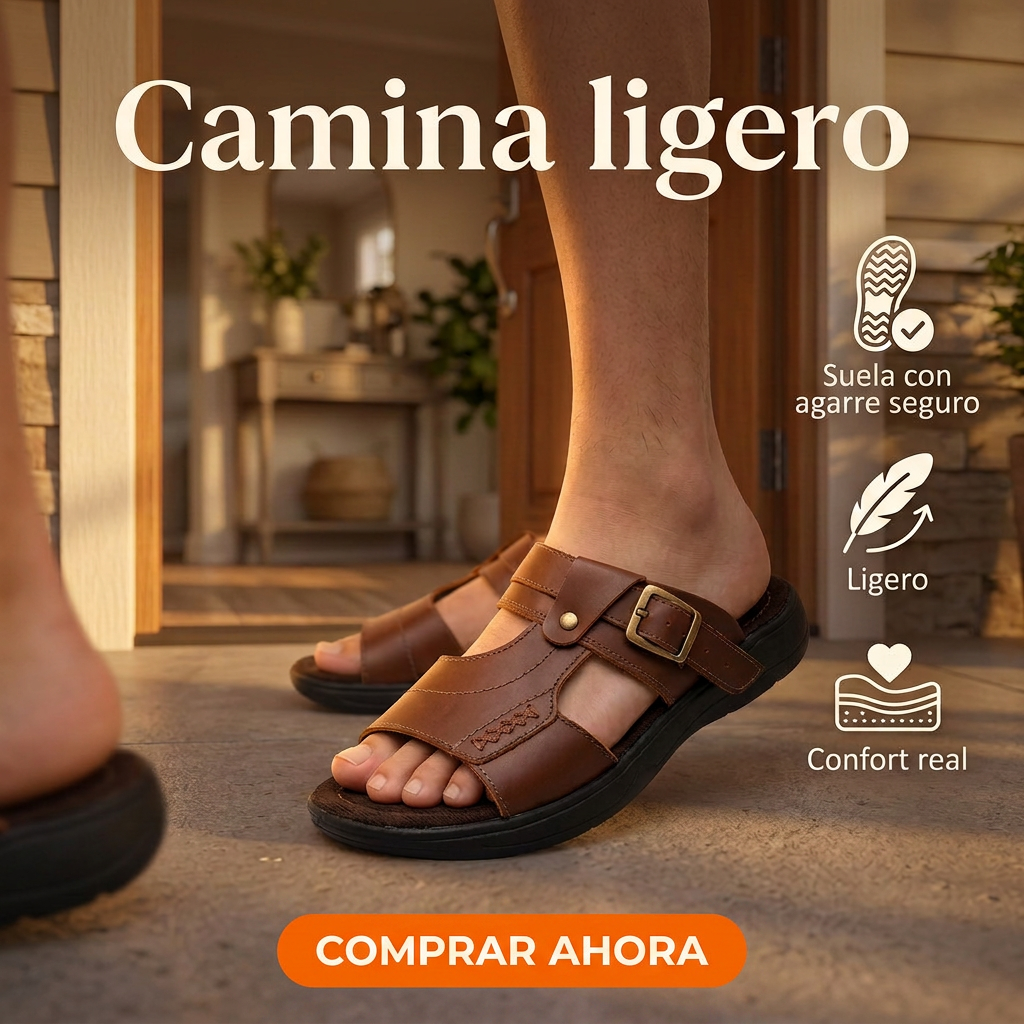 CALZADO SANDALIA ERGONOMICA EN CUERO