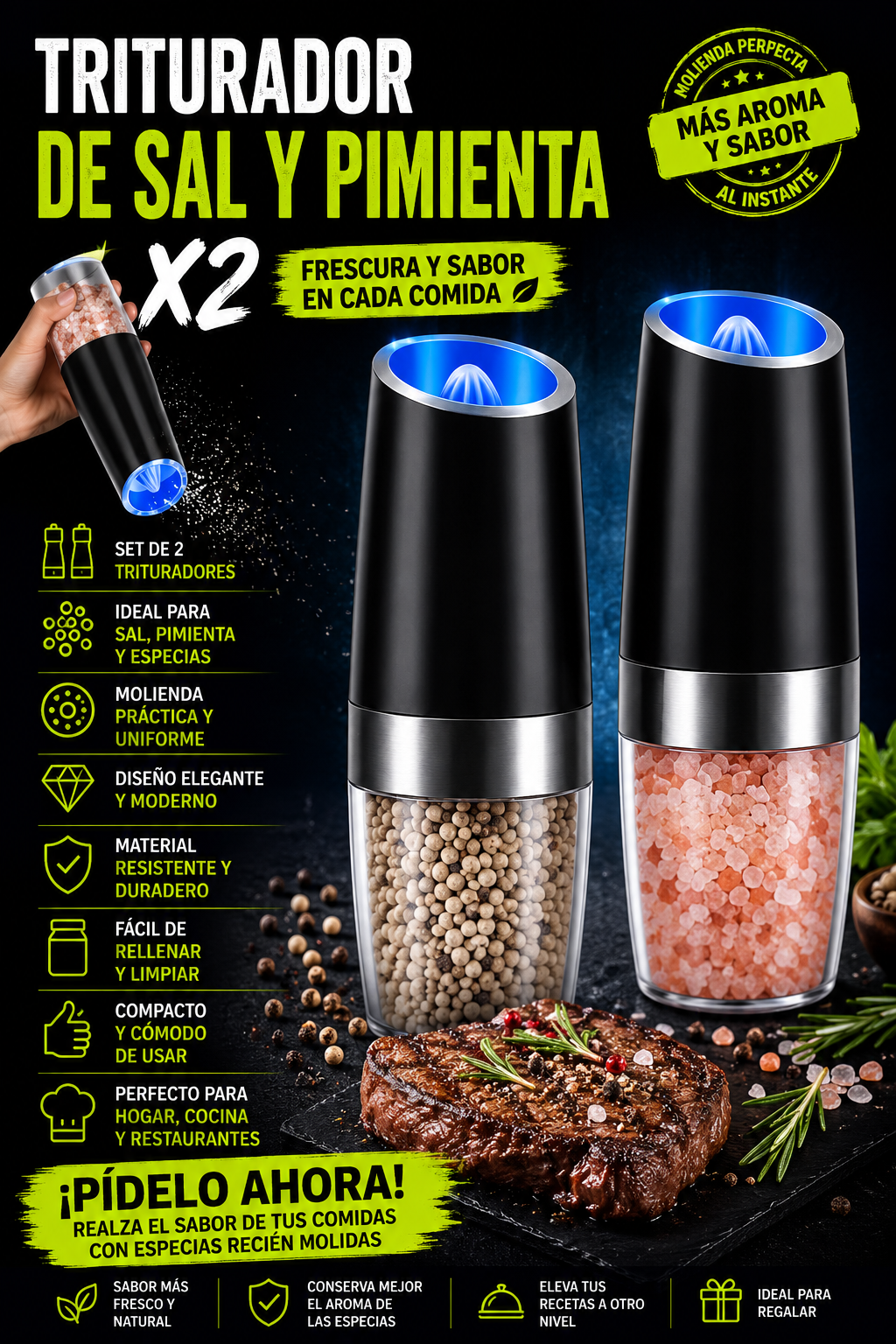 2 TRITURADOR DE SAL Y PRIMIENTA VLZ